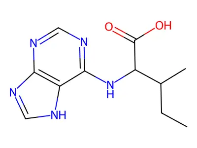 3-methyl-2-(7H-purin-6-ylamino)pentanoic Acid structure