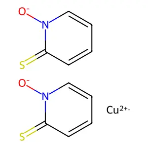 Bis(1-hydroxy-1H-pyridine-2-thionato-O,S)copper structure