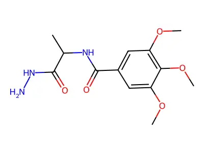 N-(1-hydrazinyl-1-oxopropan-2-yl)-3,4,5-trimethoxybenzamide structure