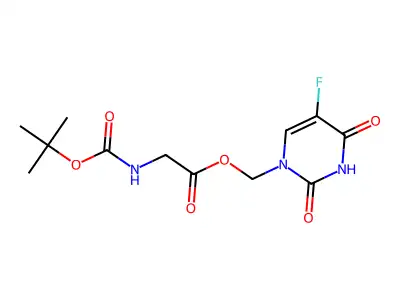1-(N-tert-Butyloxycarbonyl)glycyloxymethyl-5-fluorouracil structure