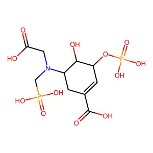 N-(carboxymethyl)-N-(phosphonomethyl)-5-aminoshikimate-3-phosphate structure
