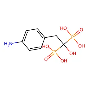1-Hydroxy-2-(4-aminophenyl)ethane-1,1-diphosphonic acid structure