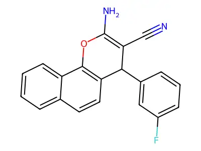 2-amino-4-(3-fluorophenyl)-4H-benzo[h]chromene-3-carbonitrile structure