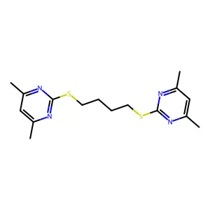 Pyrimidine, 2,2'-(1,4-butanediylbis(thio))bis(4,6-dimethyl- structure