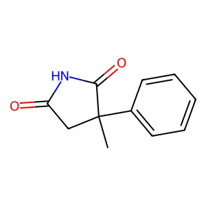 (+-)-alpha-Methyl-alpha-phenylsuccinimide structure