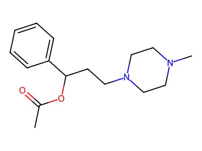 1-Piperazinepropanol, 4-methyl-alpha-phenyl-, acetate (ester) structure