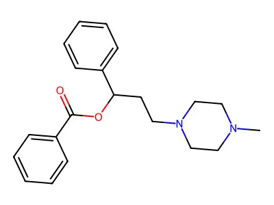1-Piperazinepropanol, 4-methyl-alpha-phenyl-, benzoate (ester) structure