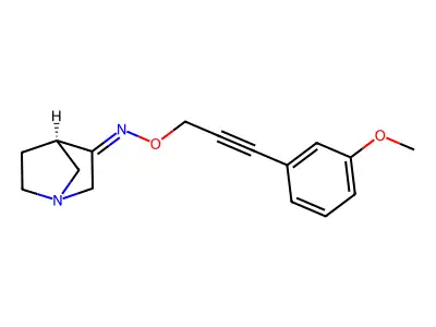 1-Azabicyclo[2.2.1]heptan-3-one, O-[3-(3-methoxyphenyl)-2-propyn-1-yl]oxime structure