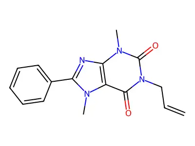 1-Allyl-3,7-dimethyl-8-phenylxanthine structure