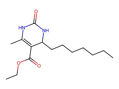 Ethyl 4-heptyl-6-methyl-2-oxo-1,2,3,4-tetrahydropyrimidine-5-carboxylate structure