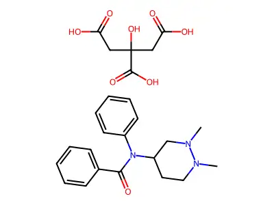 Benzamide, N-(hexahydro-1,2-dimethyl-4-pyridazinyl)-N-phenyl-, 2-hydroxy- 1,2,3-propanetricarboxylate structure