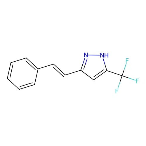 3-[(E)-2-phenylethenyl]-5-(trifluoromethyl)-1H-pyrazole structure