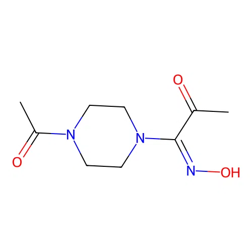 Piperazine, 1-acetyl-4-(1-(hydroxyimino)-2-oxopropyl)- structure