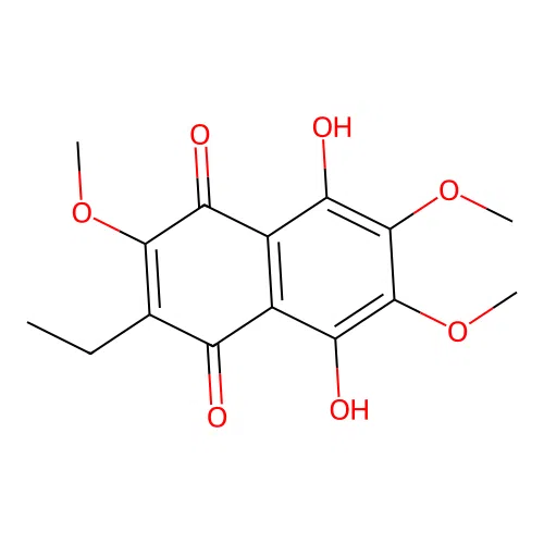 2-Ethyl-5,8-dihydroxy-3,6,7-trimethoxynaphthalene-1,4-dione structure