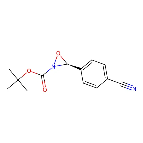 trans-tert-Butyl 3-(4-cyanophenyl)-1,2-oxaziridine-2-carboxylate structure