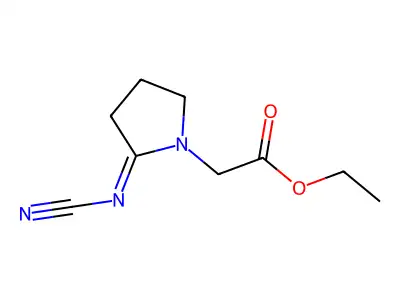 Ethyl 2-(cyanoimino)-1-pyrrolidineacetate structure