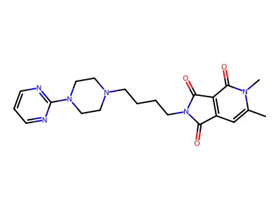 1H-Pyrrolo(3,4-c)pyridine-1,3,4(2H,5H)-trione, 5,6-dimethyl-2-(4-(4-(2-pyrimidinyl)-1-piperazinyl)butyl)- structure