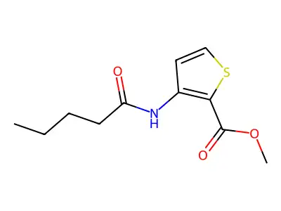 Methyl 3-pentanoylaminothiophene-2-carboxylate structure