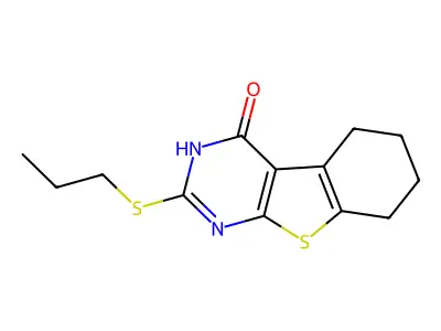 2-propylsulfanyl-5,6,7,8-tetrahydro-3H-[1]benzothiolo[2,3-d]pyrimidin-4-one structure