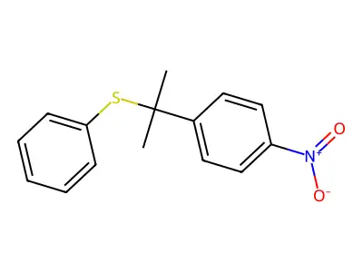 Alpha,alpha-dimethyl-4-nitrobenzyl phenyl sulfide structure