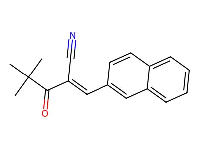 4,4-Dimethyl-2-(2-naphthylmethylene)-3-oxo-pentanenitrile structure