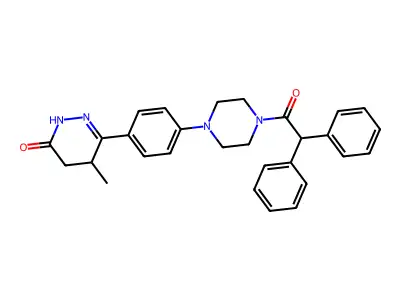6-(diphenylacetylpiperazinyl)pheny-5-methyl-4,5-dihydro-3-(2H)-pyridazinone structure