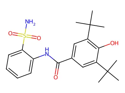 3,5-Bis-(1,1-dimethylethyl)-4-hydroxy-N-(2-sulfamoylphenyl)benzamide structure