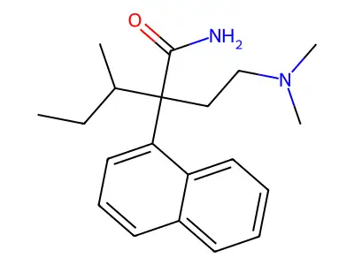2-[2-(Dimethylamino)ethyl]-4-methyl-2-(naphthalen-1-yl)pentanimidic acid structure