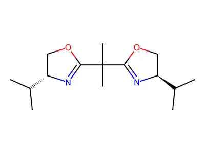 2,2-Bis((4S)-(-)-4-isopropyloxazoline)propane structure