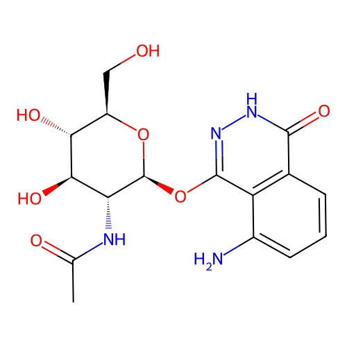 3-Aminophthalylhydrazido-N-acetyl-beta-glucosaminide structure