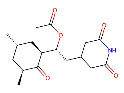 1-(3,5-Dimethyl-2-oxocyclohexyl)-2-(2,6-dioxo-4-piperidinyl)ethyl acetate structure