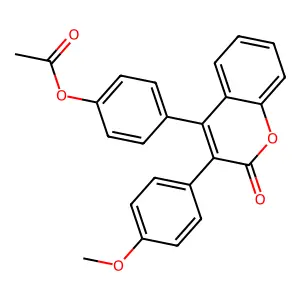 COUMARIN, 4-(p-HYDROXYPHENYL)-3-(p-METHOXYPHENYL)-, ACETATE (ester) structure