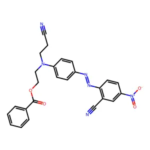 2-[N-(2-cyanoethyl)-4-[(2-cyano-4-nitrophenyl)diazenyl]anilino]ethyl benzoate structure
