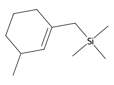 Trimethyl-[(3-methylcyclohexen-1-yl)methyl]silane structure