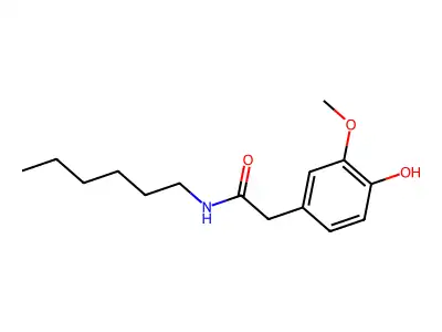 Benzeneacetamide, N-hexyl-4-hydroxy-3-methoxy- structure