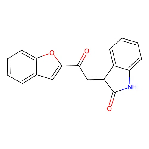 (3E)-3-[2-(1-benzofuran-2-yl)-2-oxoethylidene]-1,3-dihydro-2H-indol-2-one structure