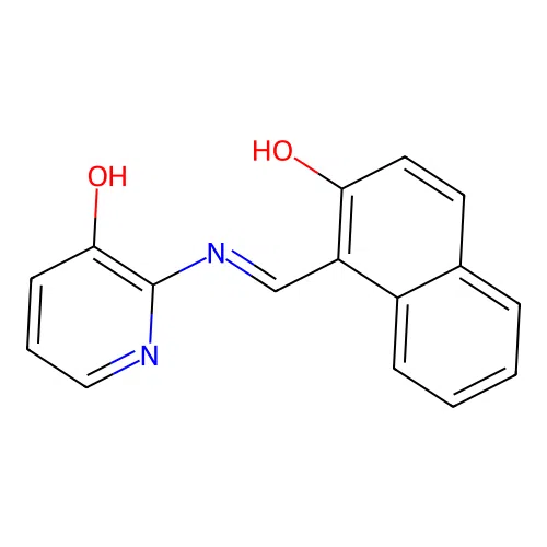 2-[(E)-[(2-Hydroxynaphthalen-1-YL)methylidene]amino]pyridin-3-OL structure