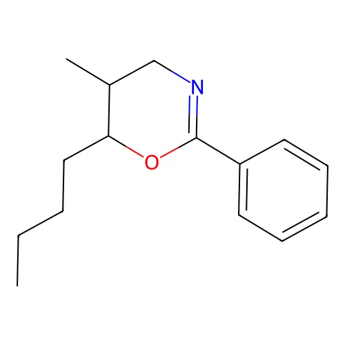 6-butyl-5-methyl-2-phenyl-5,6-dihydro-4H-1,3-oxazine structure