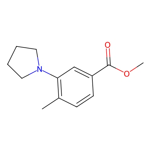 Methyl 4-methyl-3-(pyrrolidin-1-yl)benzoate structure