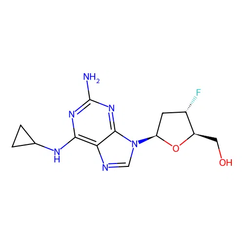 Adenosine, 2-amino-N-cyclopropyl-2',3'-dideoxy-3'-fluoro- structure
