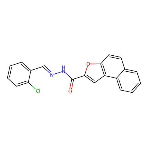N'-(2-chlorobenzylidene)naphtho[2,1-b]furan-2-carbohydrazide structure