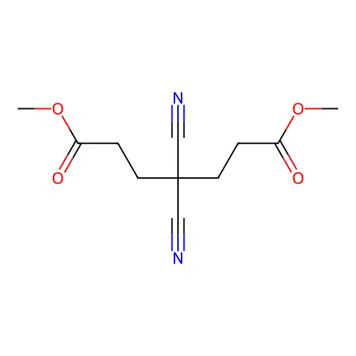 Dimethyl 4,4-dicyanoheptanedioate structure