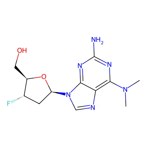 adenosine, 2-amino-2',3'-dideoxy-3'-fluoro-N,N-dimethyl- structure