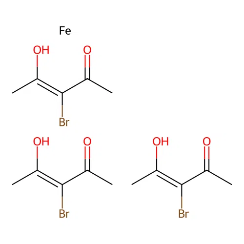Tris(3-bromo-4-hydroxypent-3-en-2-one);iron structure