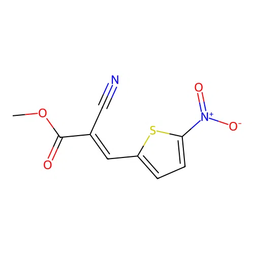 methyl (2E)-2-cyano-3-(5-nitro-2-thienyl)-2-propenoate structure