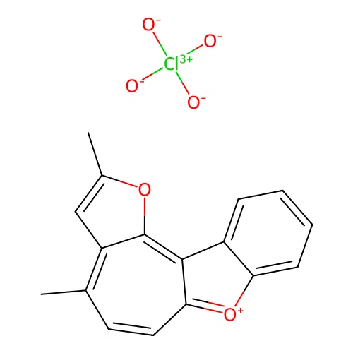 4,7-dimethyl-3,11-dioxatetracyclo[8.7.0.0^{2,6}.0^{12,17}]heptadeca-2(6),4,7,9,12(17),13,15-heptaen-1-ylium perchlorate structure