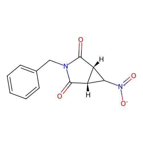 3-Benzyl-exo-6-nitro-2,4-dioxo-3-aza-cis-bicyclo(3.1.0)hexane structure