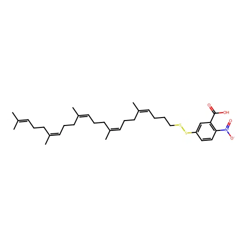 3-Carboxy-4-nitrophenyldithio-1,1',2-trisnorsqualene structure