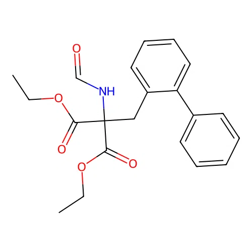Diethyl [([1,1'-biphenyl]-2-yl)methyl](formamido)propanedioate structure