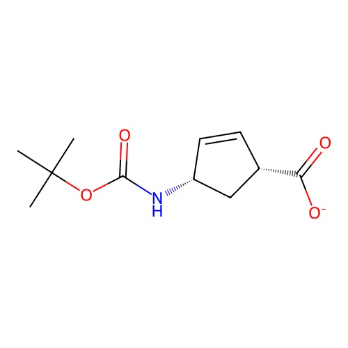 4-{[tert-Butoxy(hydroxy)methylidene]amino}cyclopent-2-ene-1-carboxylate structure